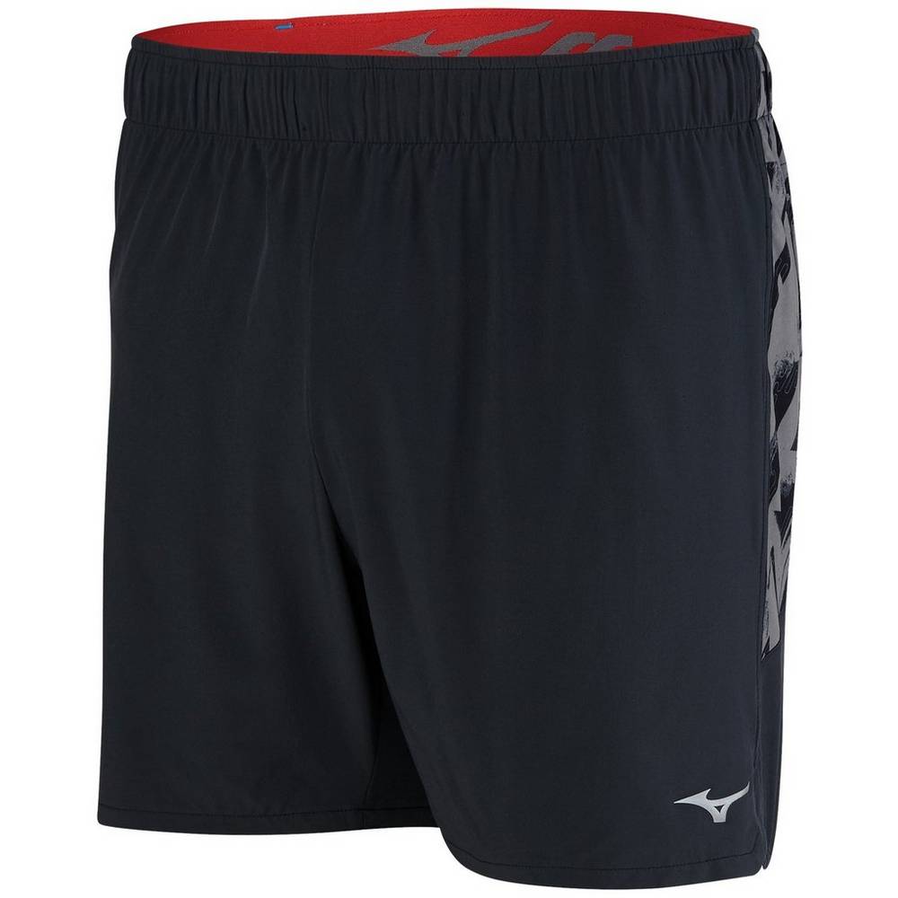 Panske Šortky Mizuno Alpha 5.5" Bezecke Čierne Vypredaj VDCS29634